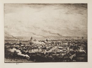 London fra Parliament Hill, publiceret 1923 (radering) af Christopher Richard Wynne Nevinson