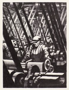 Fremstilling af motoren af Christopher Richard Wynne Nevinson