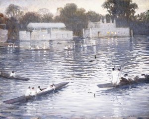 Søndag aften, Punts på Themsen i Henley, 1924 af Christopher Richard Wynne Nevinson