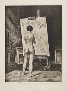 The Connoisseur, pub.1922 (radering) af Christopher Richard Wynne Nevinson