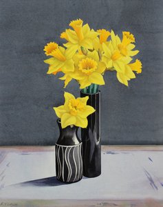 Stilleben påskeliljer (akvarel på papir) af Christopher Ryland