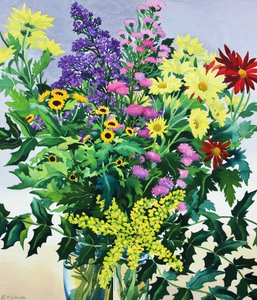 Vinterblomster og blade (akvarel på papir)
