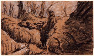 En mand i en skyttegrav, c1914.