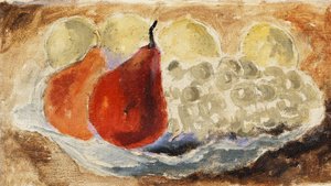 Skal, fad og frugt, ca. 1922 (olie om bord) af Christopher Wood