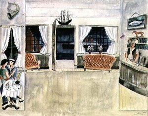 Baren på Ship Inn, St. Ives af Christopher Wood