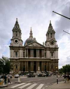 Udsigt over katedralen Saint Paul designet af arkitekten Christopher Wren (1632-1723) 1675-1710 London, England