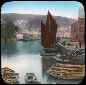 Looe, fra kajen, Cornwall, slutningen af det 19. eller begyndelsen af det 20. århundrede