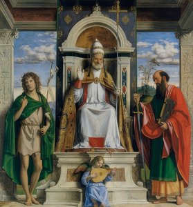 Simon Peter, Johannes Døberen og Paulus af Tarsus. 1400-tallet