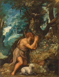 Sankt Johannes i ørkenen af Circle of Adam Elsheimer