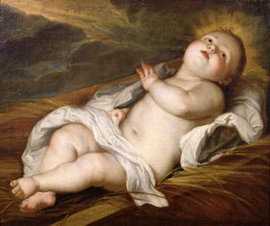 spædbarn Kristus af Circle of Anthony van Dyck