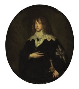 Portræt af prins Karl Ludvig, kurfyrste af Pfalz (1617-1680) som ridder af Hosebåndsordenen af Circle of Anthony van Dyck