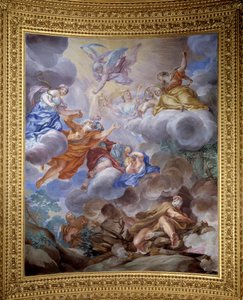 Allegori om Saturn, der hyldes for storheden i familien Medici - Fresco