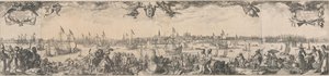 Profil af Amsterdam, set fra IJ, bestående af to dele af Claes Jansz. Visscher (II)