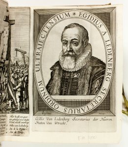 Et album med hollandske politiske tryk og pamfletter om prins Maurits af Oranien og Johan van Oldenbarnevelt af Claes Jansz. Visscher II
