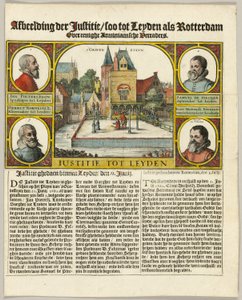 Henrettelse af arminianere i Leiden af Claes Jansz. Visscher II