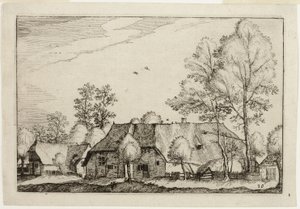 Stor gård, plade ti efter Billeder af gårde, landhuse og rustikke landsbyer (Praediorum villarum et rusticarum casularum icones) af Claes Jansz. Visscher II