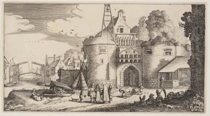 Byport, fra Landskaber (Playsante Lantschappen) af Claes Jansz. Visscher II
