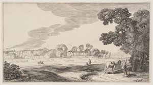Udsigt over græsgange, fra Landskaber (Playsante Lantschappen) af Claes Jansz. Visscher II