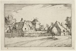 Walled Farm, planche elleve efter Billeder af gårde, landhuse og rustikke landsbyer (Praediorum villarum et rusticarum casularum icones)
