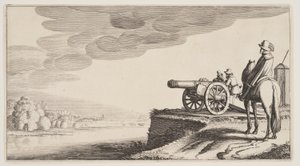 Vagttårn ved en flod, fra Landskaber (Playsante Lantschappen) af Claes Jansz. Visscher II
