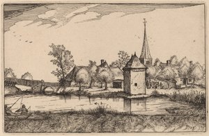 Dam og en landsby af Claes Jansz Visscher after Johannes van Doetechum, the Elder after Lucas
