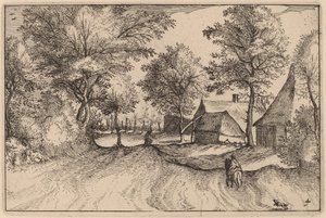 Landsbyvej af Claes Jansz Visscher after Johannes van Doetechum, the Elder after Lucas