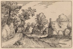 Landsbyvej af Claes Jansz Visscher after Johannes van Doetechum, the Elder after Lucas