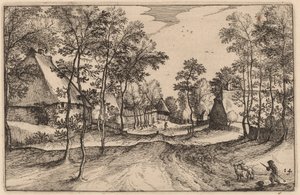Landsbyvej af Claes Jansz Visscher after Johannes van Doetechum, the Elder after Lucas