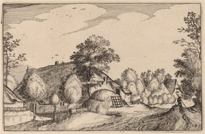 Landsbyvej af Claes Jansz Visscher after Lucas van Doetechum after Master of the Small Landscapes after Johannes