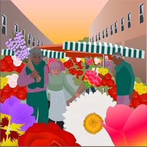 Blomstermarked ved Columbia Road af Claire Huntley