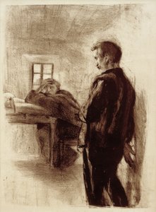 Mand og munk i en celle af Clara Siewert