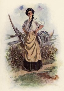 Hvor skal du hen Min smukke pige (farve litho)