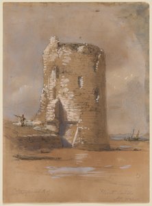 Flint Castle (akvarel, gouache og blyant på papir) af Clarkson Frederick Stanfield