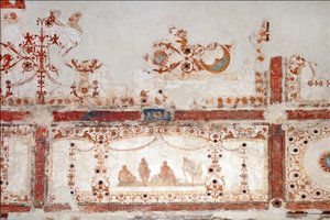 Detalje af dekoration i Domus Aurea i Rom, 64-68 AC