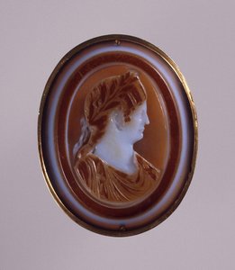 Portræt af Agrippina den yngre Agrippina Minor, kejser Claudius hustru. Cameo, midt i 1