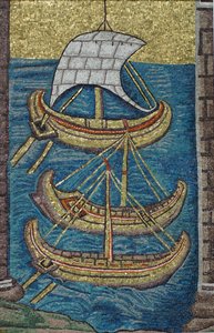 De romerske kabysser. Mosaik fra Ravenna, kopi