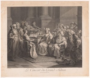 Koncert for sultanen Le Concert du Grand Sultan (titel på objekt) af Claude Antoine Littret de Montigny