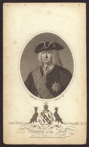 Sir William Rowley, britisk admiral (gravering) af Claude Arnulphy