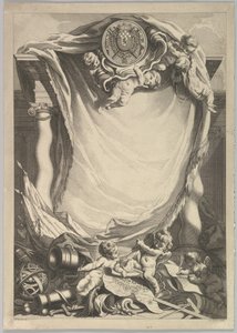 Ramme til en dedikationsplade, 1700-tallet. af Claude Augustin Duflos