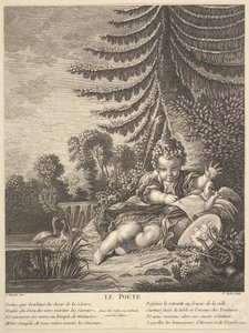 Digteren, ca. 1753. af Claude Augustin Duflos