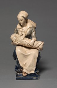Sygeplejerskens figur, begyndelsen af 1600-tallet (fajance med emaljedekoration) af Claude Bertélémy de (attr. to) Blénod