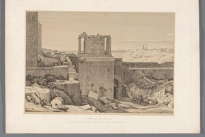 Udsigt på Akropolis van Athene Athens Akropolis (titel på objektet) Udsigt over de mest berømte steder i det antikke Grækenland (...) (serietitel) af Claude Félix Théodore Caruelle d