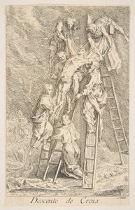 Nedstigning fra Korset.n.d. Skaber: Claude Gillot, Jacques Gabriel Huquier.