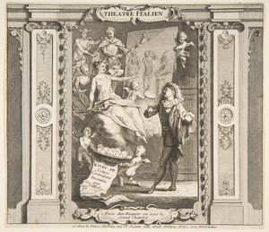 Frontispice til Teater Italien.n.d. Skaber: Claude Gillot, Jacques Gabriel Huquier.