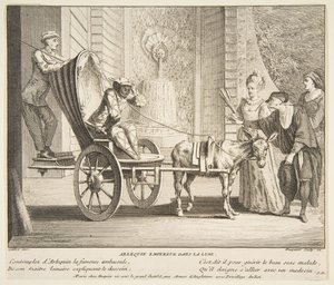 Harlekin, kejser på månen.n.d. Skaber: Claude Gillot, Jacques Gabriel Huquier.