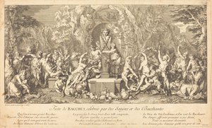 Bacchus-festen, fejret af Satyrs og Bacchanales (Feast of Bacchus Celeb vurderet af Satyrs og Bacchanales) af Claude Gillot