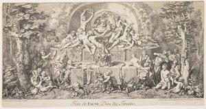 Festival of Fawn, God of the Forests, ca. 1740 af Claude Gillot