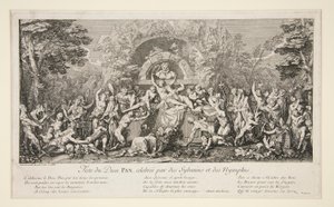 Festival of the God Pan, fejret af Sylvains og Nymphs (Festival of the God Pan) af Claude Gillot