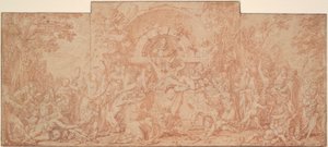 Studie til Festival of the God Pan (La Fete du Dieu Pan) af Claude Gillot