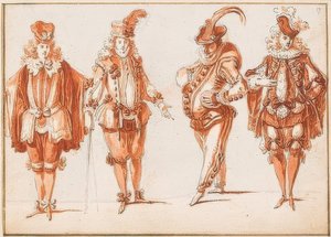 Fire kostumefigurer af Claude Gillot